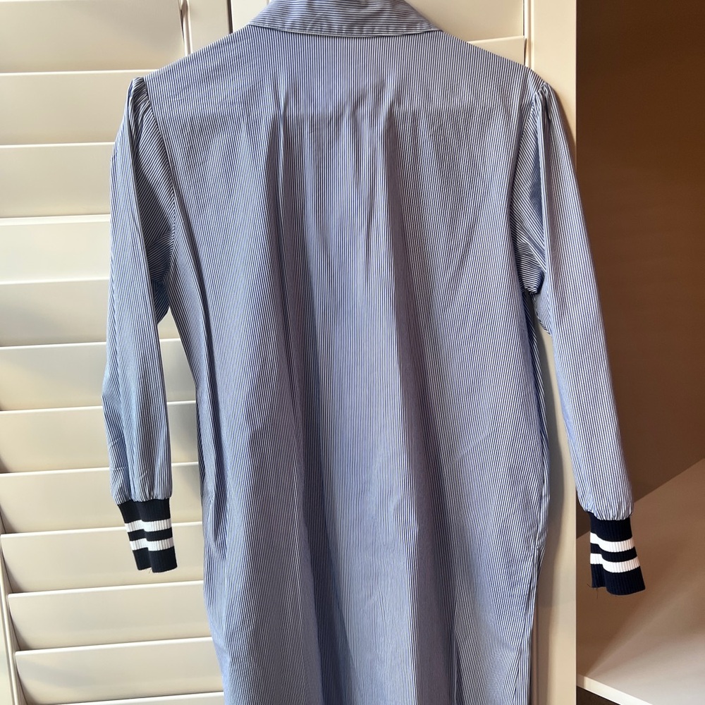 Striped Blue Shirt Dress - Picture 4 of 6